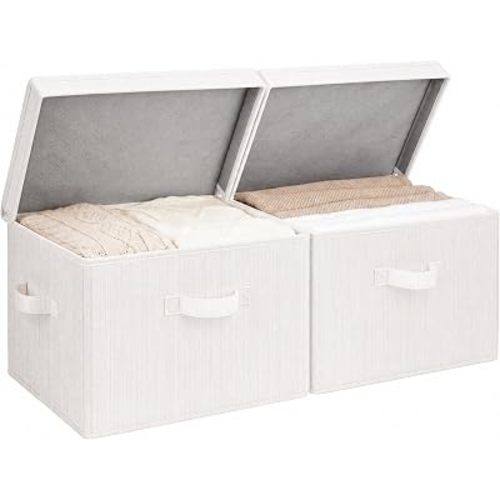StorageWorks Fabric Storage Bins with Lids, Closet Storage Bins