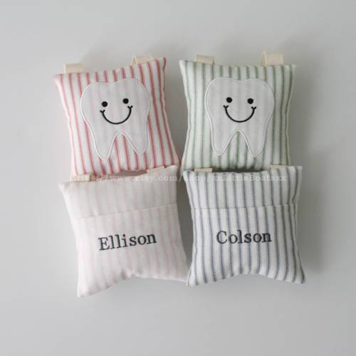Personalized Tooth Fairy Pillow, Linen Tooth Pillow, Tooth Fairy Door Hanger, Birthday Gift for Kids