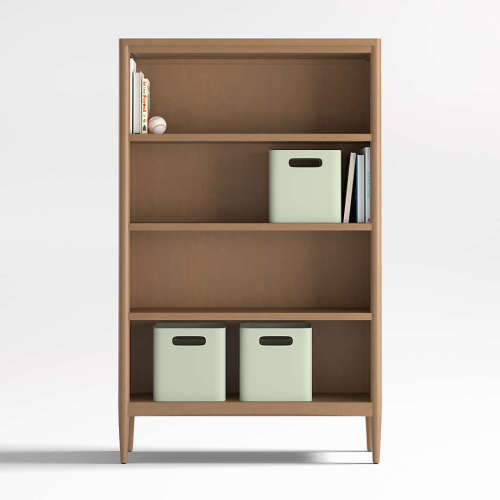 Hampshire 36" Natural Brown Wood 4-Shelf Tall Kids Bookcase