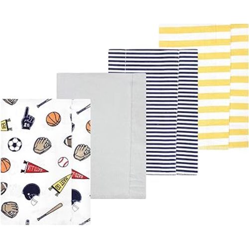 Luvable Friends Hudson Baby Flannel Burp Cloths 4pk, Sports