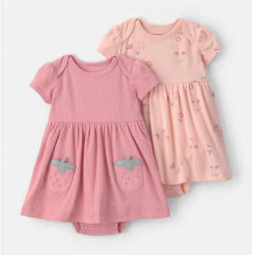 Baby Girl 2-Pack Strawberry Short-Sleeve Dresses - Pink | Carter's