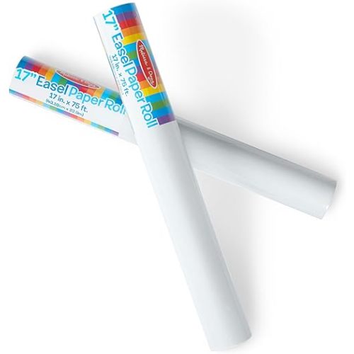 Melissa & Doug Deluxe Easel Paper Roll Replacement (18 inches x 75 feet) - 2-Pack, White