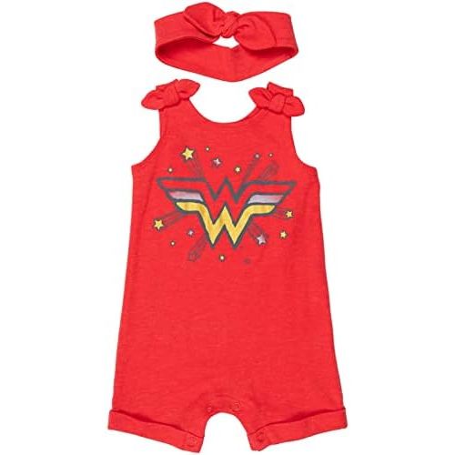 DC Comics Justice League Wonder Woman Snap Romper and Headband Newborn to Toddler