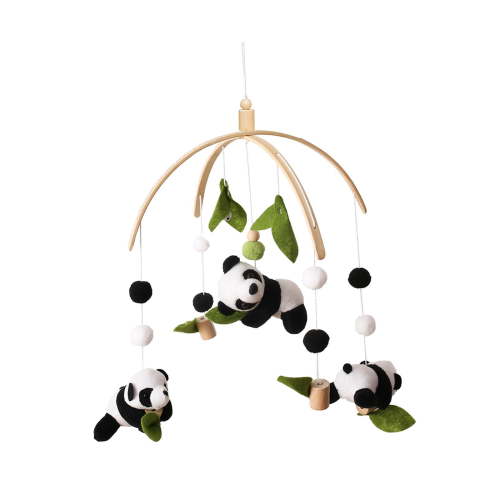 Rushawy Baby Crib Mobile Activity Toy Cartoon Bamboo Leaf Baby Crib Hanging Rattles Toys