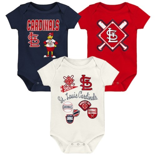Newborn St. Louis Cardinals Outerstuff Home Plate 3-Piece Creeper Set
