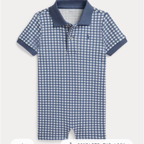 Gingham Soft Cotton Polo Shortall