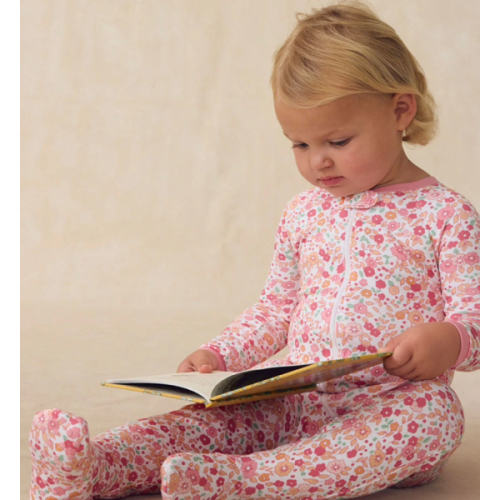 LAKE | Baby | Pima Cotton Pajamas | Rosewater Vivian Floral Baby Sleeper