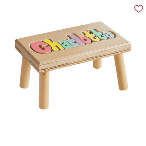 Hollow Woodworks Personalized Puzzle Step Stools