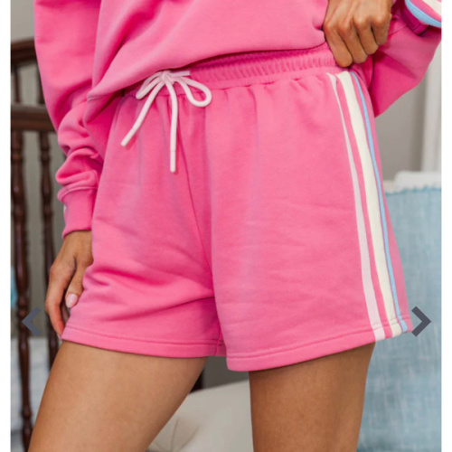 NURSING COLLECTION: Do Less Pink Striped Shorts