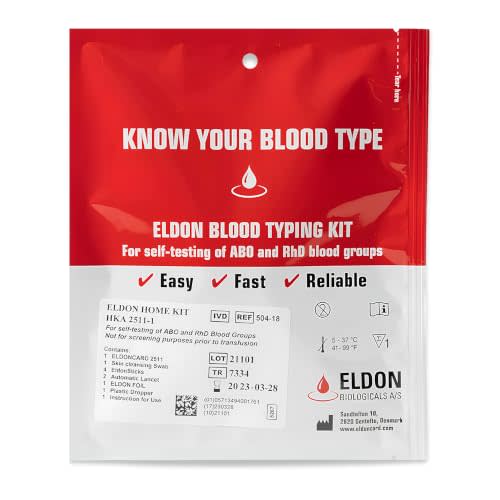Original Home Blood Typing Kit - New Package + Improved Lancet (1 kit)