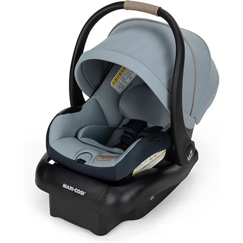 Maxi-Cosi Mico Pro Baby Infant Car Seat with Base, Ventilated Chair, Soft Headrest Pad, Easy-Install Latch, Adjustable Belt Guide, 3-Position Base, Stroller-Ready, 4-30 lbs, up to 32 in, Seascape
