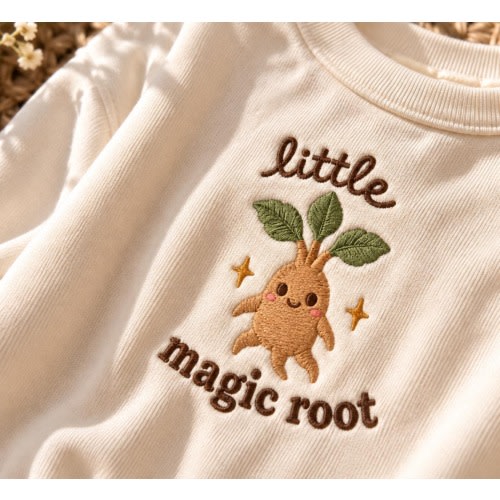 Little Magic Root Embroidered Romper, Woodland Baby Outfit, Nature Baby Gift, Forest Baby Shower Gift, Newborn Garden Outfit