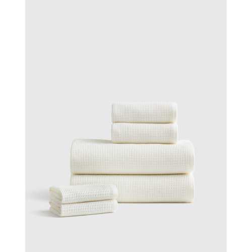 Turkish Waffle Terry Bath Towel Bundle in Ivory