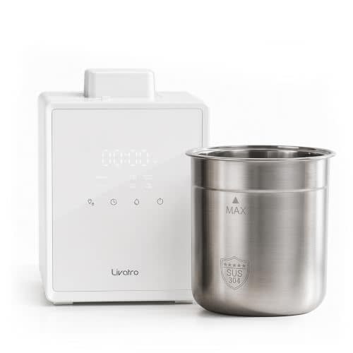 Livatro Stainless Steel Warm Mist Humidifier for Bedroom | 3L Tank Humidifier with Sleep Mode,Auto-off Setting,Dishwasher safe, for Home/Bedroom/Living Room/office /Plants
