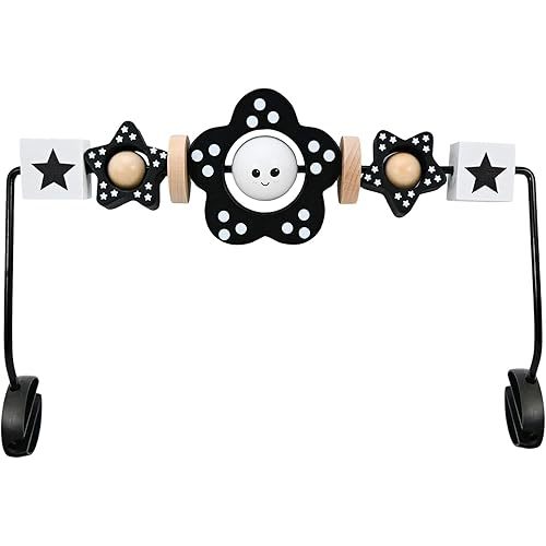 Wooden Baby Bouncer Toy Bar Attachment - Baby Bjorn Compatible (Black)