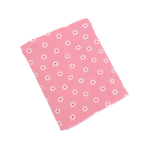 Organic Cotton Waffle Swaddle Blanket, Pink Flower