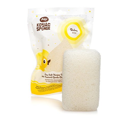 MY Konjac Sponge | 100% All Natural Pure Baby Bath Sponge. Extra Soft & Gentle. Hypoallergenic and Completely Free of Fragrance, Coloring, Additives, Sulfates, Parabens, Phthalates & Petroleum
