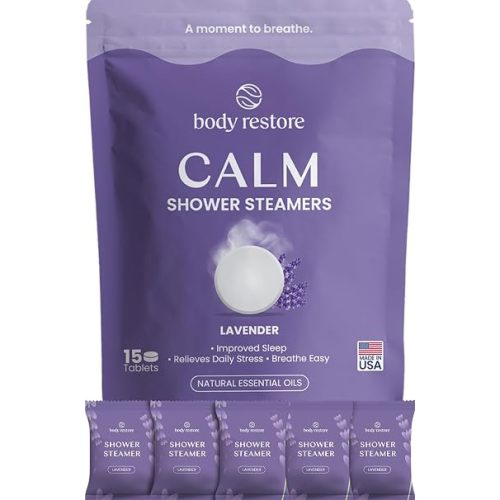 BodyRestore Shower Steamers Aromatherapy, Self Care Gifts, Calm 15 Pack