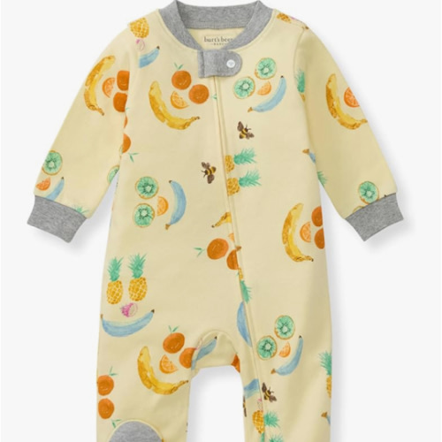 Burt's Bees Baby Boys Sleep and Play PJs, 100% Organic Cotton One-Piece Zip Front Romper Jumpsuit Pajamas