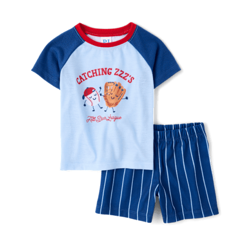 Baby And Toddler Boys Baseball Pajamas - Blue