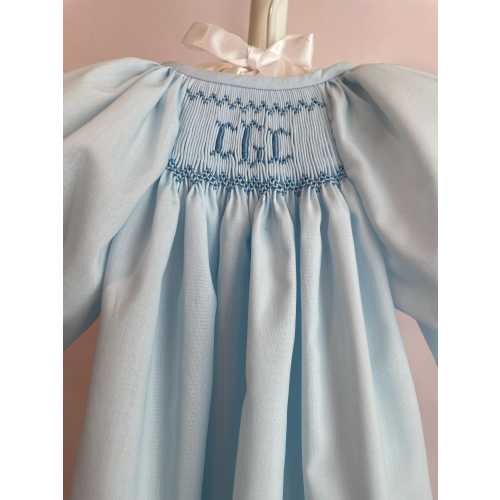 Pale Blue Monogrammed Day Gown/Infant