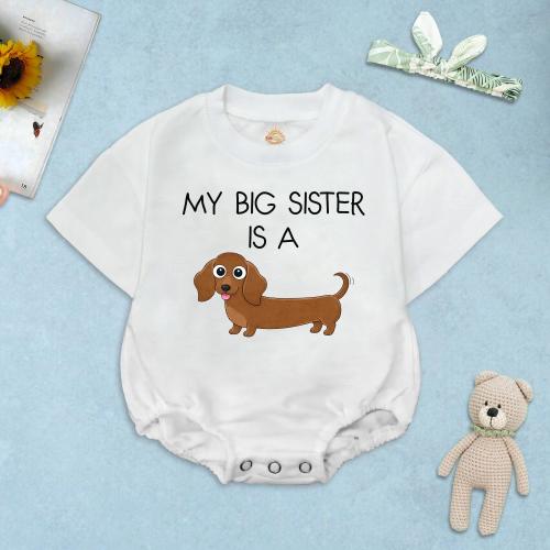My Big Brother / Sister is a Dachshund Baby Bodysuit, Wiener Dog Baby Boy Baby Girl Clothes, Cute Animal Baby, Funny Pet Kids Shirts