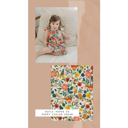 Rifle Paper Co Garden Party toddler dress, Easter flutter sleeve baby, spring little girl boho floral, vintage wildflower birthday gift