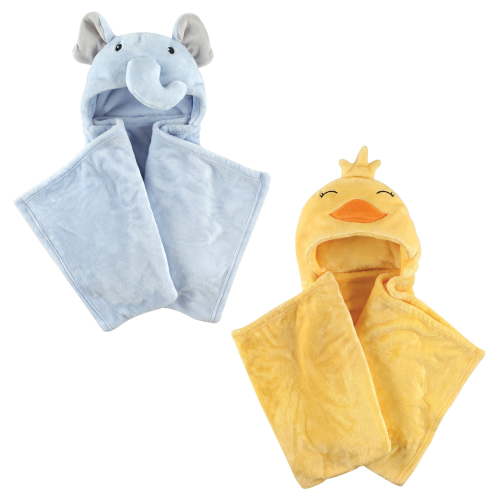 Hudson Baby Boys' Plush Hooded Blanket, 2-Pack, Choose Your Color