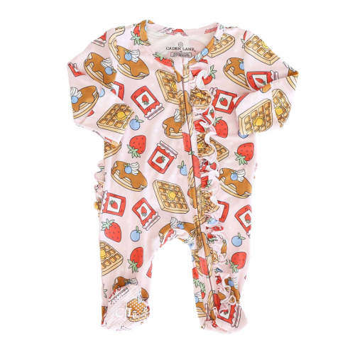 Sweet Stacks Ruffle Zipper Footie | Pink