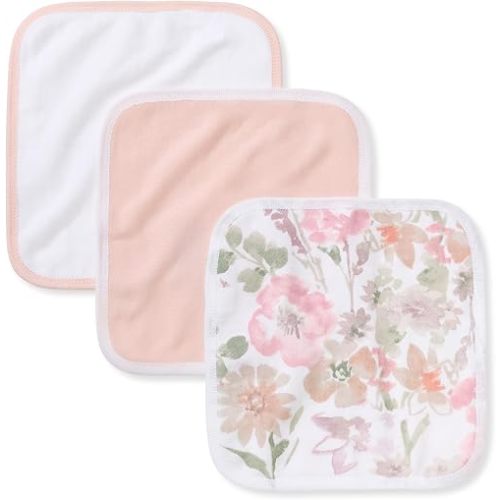 3-Pack Organic Washcloths - Flower Meadow