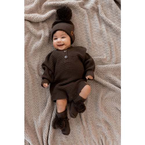 Chunky Knit Romper in Espresso
