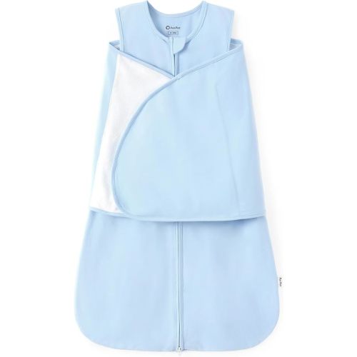 PATPAT Cotton Newborn Swaddle, Transition Sleep Sack, Light Blue, 3-6M
