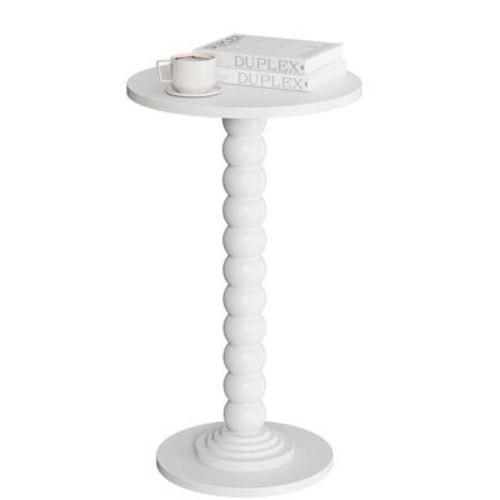 JIONJOY Modern Round Side End Table, Accent Drink Table with Solid Wood Spindle for Living Room, Bedroom, Couch, Small Spaces