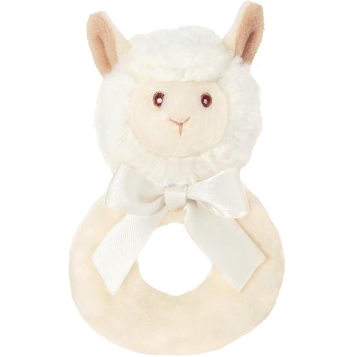 Bearington Collection Baby Lil’ Alma, 5.5 Inch Plush Llama Stuffed Animal Soft Rattle