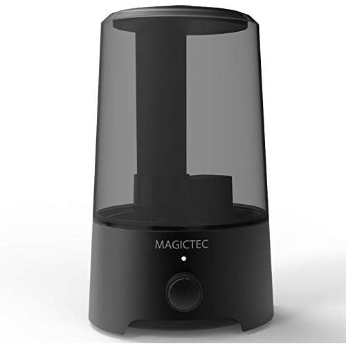 Magictec Cool Mist Humidifier, 2.5L Essential Diffuser for Bedroom and Baby, Adjustable Mist Output, Auto Shut Off, Super Quiet 360 Nozzle - Lasts Up to 24 Hours, Black