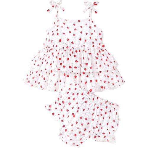 Happy Town Baby Girl Clothes Summer Infant Outfits Sleeveless Tank Tops Newborn Shorts Set Bloomers Toddler Shirt