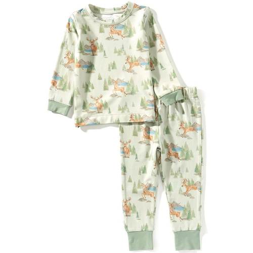 Angel Dear Baby Boys Bamboo Buck Deer Long Sleeve Top & Loungewear Pants Set