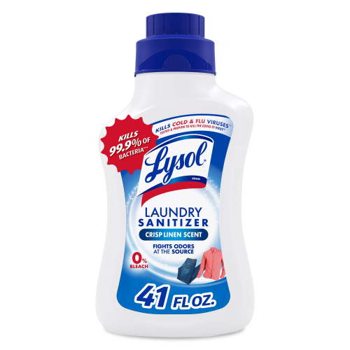 Lysol Laundry Sanitizer Additive Sanitizing Liquids for Clothes, Crisp Linen, 41 fl oz