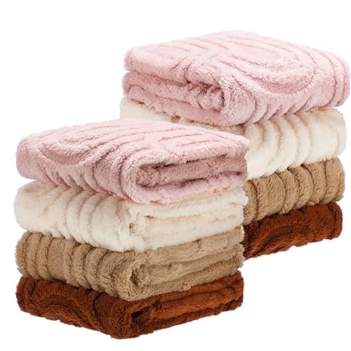 Wiwiqing 8 Pack Soft 3D Boho Baby Blankets Fleece Receiving Blanket for Newborn Infant Toddler Unisex Crib Stroller Nursery, 32 x 24 Inch, Gift for Baby Shower (Rainbow)