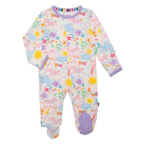 Magnetic Me Girls Modal Magnetic Baby Footie Pajamas | Silky Soft Modal Fabric | Baby Sleepers Available Sizes PRE - 24M