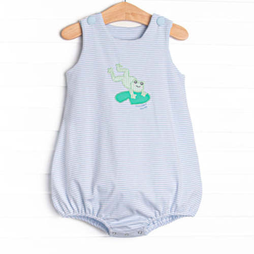 Little Leap Frog Applique Bubble, Blue – Stitchy Fish