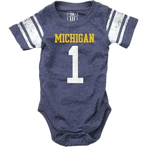 Wes and Willy Infant College Football Jersey One Piece Bodysuit
