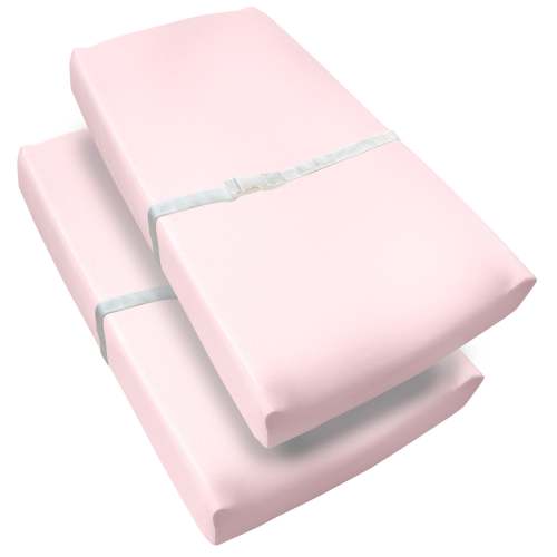 Waterproof Cover, For 32" x 16"/81 x 41 cm Changing Pad, Light Pink (2-Pack)