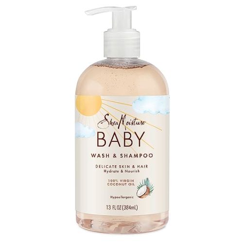 SheaMoisture Baby Wash and Shampoo for Baby Skin 100% Virgin Coconut Oil Cruelty Free Skin Care 13 oz