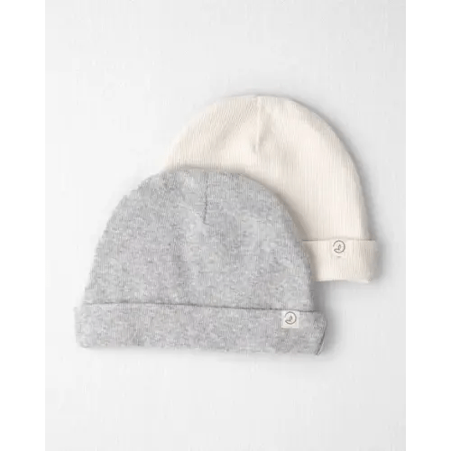 Baby 2-Pack Organic Cotton Rib Caps | Carter's