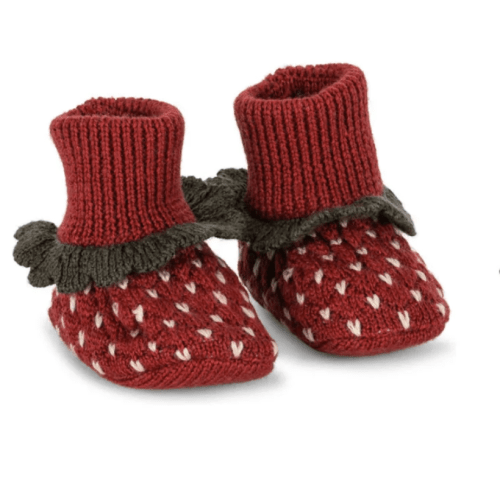 Strawberry Merino Wool Slippers | Red