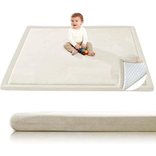 Thick Foam Baby Play Mat for Floor,50x50x1.3" Playpen Mat,Beige