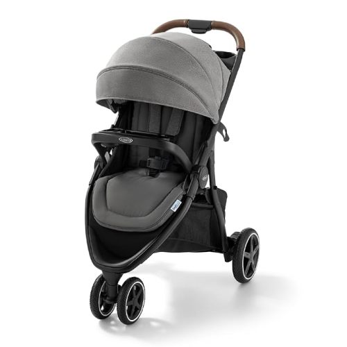 Graco Outpace LX All-Terrain 3-Wheel Baby Stroller, Cohen €” Compatible for Travel System, Easy One-Hand Fold, in-Seat Suspension for Comfortable Ride, Never-Flat Rubber Tires