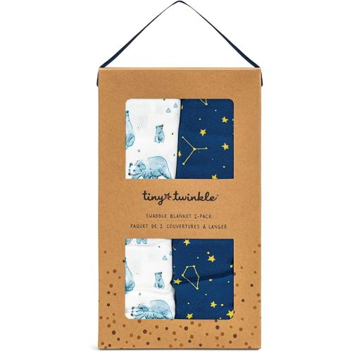 Tiny Twinkle Kaffle Swaddle Blanket 2-Pack - Soft and Silky Baby Blanket to Wrap and Swaddle Newborns, Sized 47 x 47