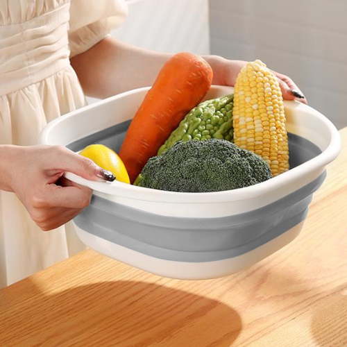 Collapsible Wash Basin, Portable Baby Bottle Washing Basin, Suitable for Camping Travel Facial Foot Washing, Baby Care/Outdoor Adventure/Home(Gray)